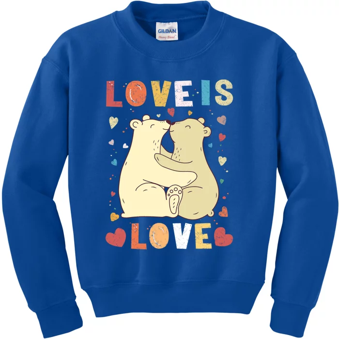 Love Bear Couple Meaningful Gift Love Is Love Meaningful Gift Cuddly Bears Gift Kids Sweatshirt