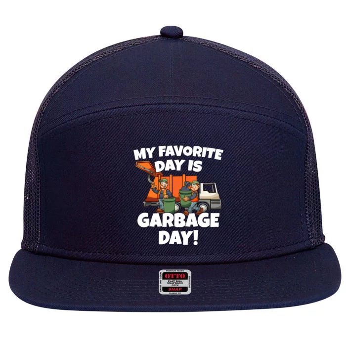 Little Boy Cute I Love Trash Garbage Trucks 7 Panel Mesh Trucker Snapback Hat