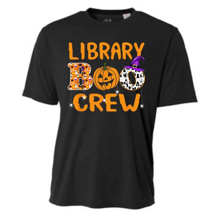 Library Boo Crew School Librarian Halloween Library Book Cooling Performance Crew T-Shirt