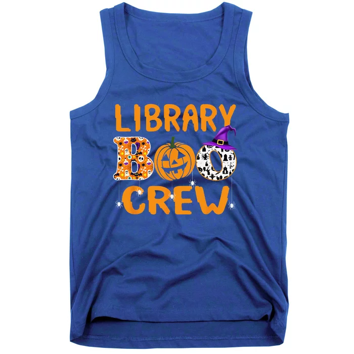 Library Boo Crew School Librarian Halloween Library Book Tank Top