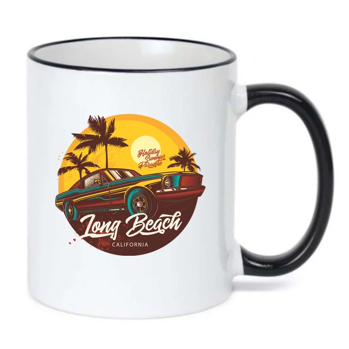 Long Beach California Black Color Changing Mug