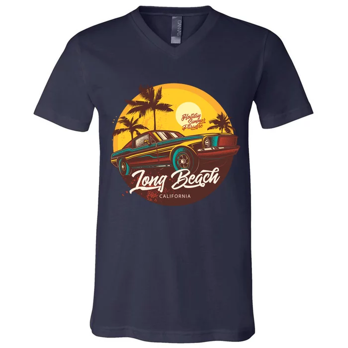 Long Beach California V-Neck T-Shirt