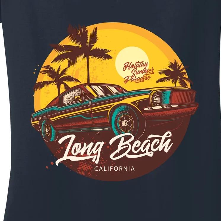 Long Beach California Women's V-Neck T-Shirt