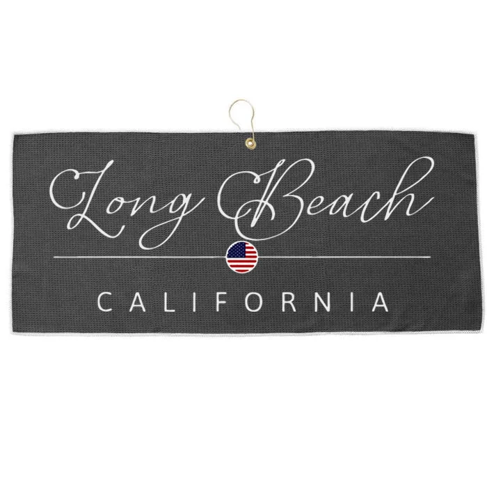 Long Beach California CA On Long Beach Large Microfiber Waffle Golf Towel