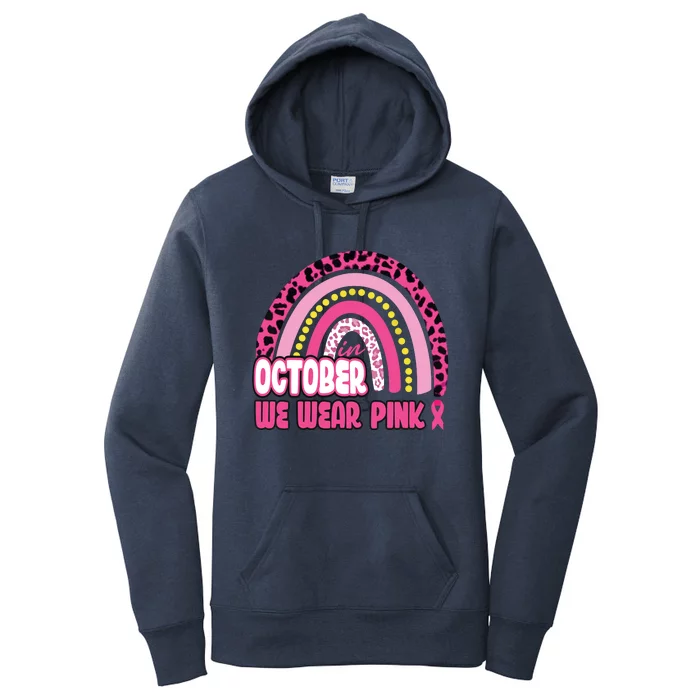 Leopard Breast Cancer Awareness In October We Wear Pink Women's Pullover Hoodie