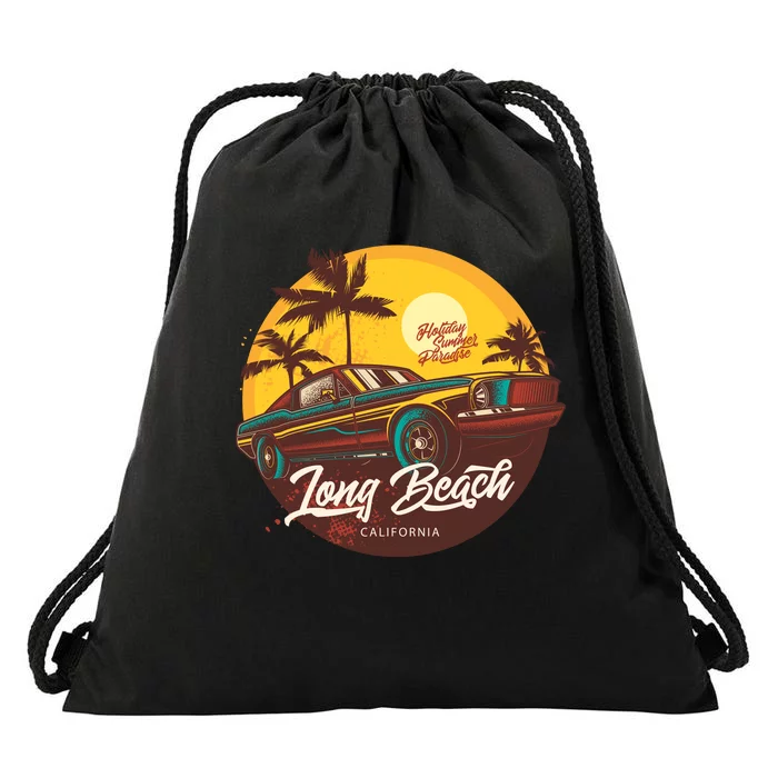 Long Beach California Drawstring Bag