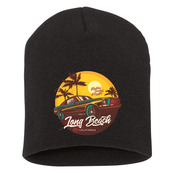 Long Beach California Short Acrylic Beanie