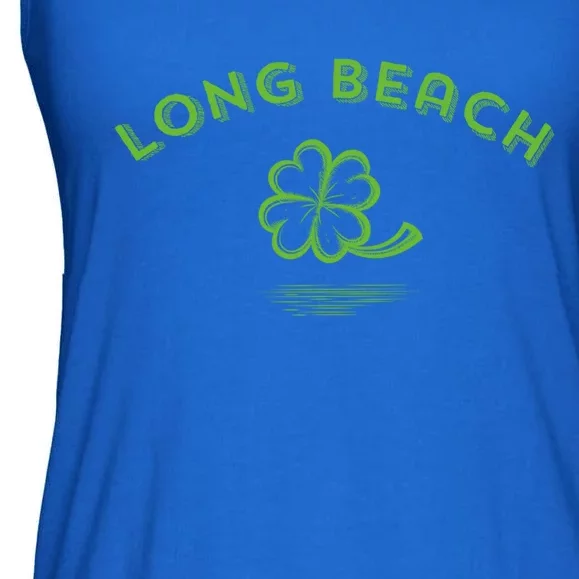 Long Beach California / Irish American Vintage Shamrock Gift Ladies Essential Flowy Tank