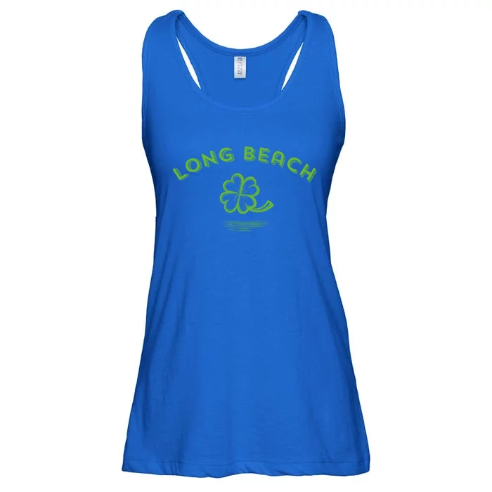 Long Beach California / Irish American Vintage Shamrock Gift Ladies Essential Flowy Tank