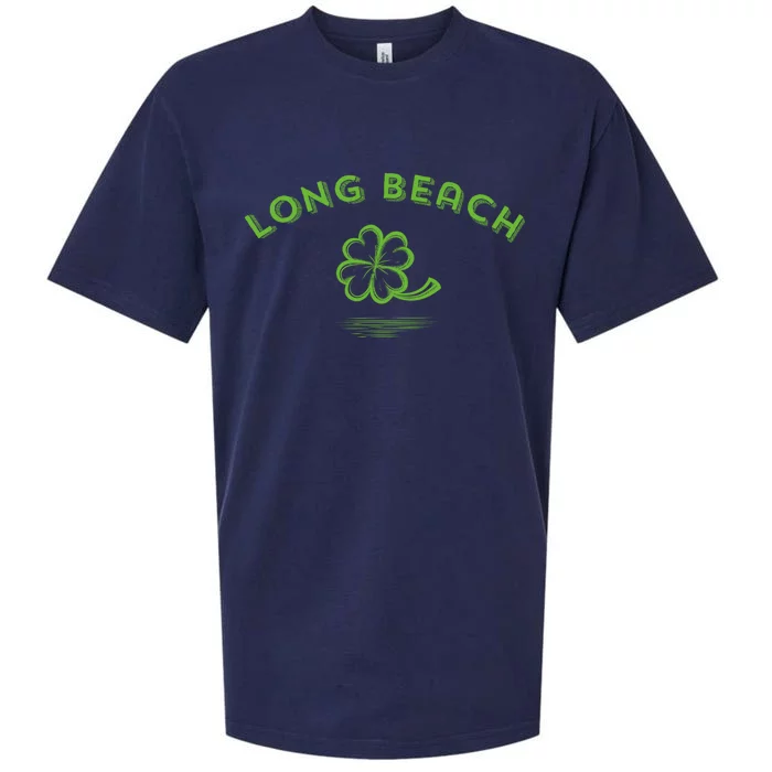 Long Beach California / Irish American Vintage Shamrock Gift Sueded Cloud Jersey T-Shirt