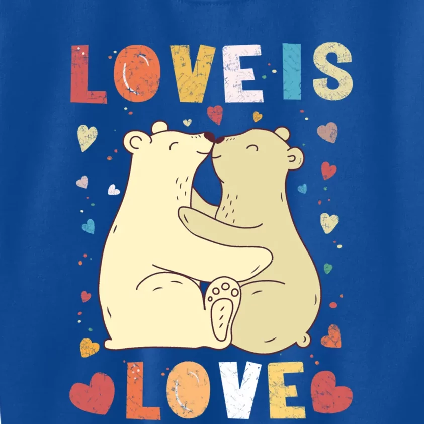 Love Bear Couple Gift Love Is Love Gift Cuddly Bears Gift Kids Sweatshirt