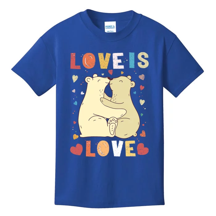 Love Bear Couple Gift Love Is Love Gift Cuddly Bears Gift Kids T-Shirt