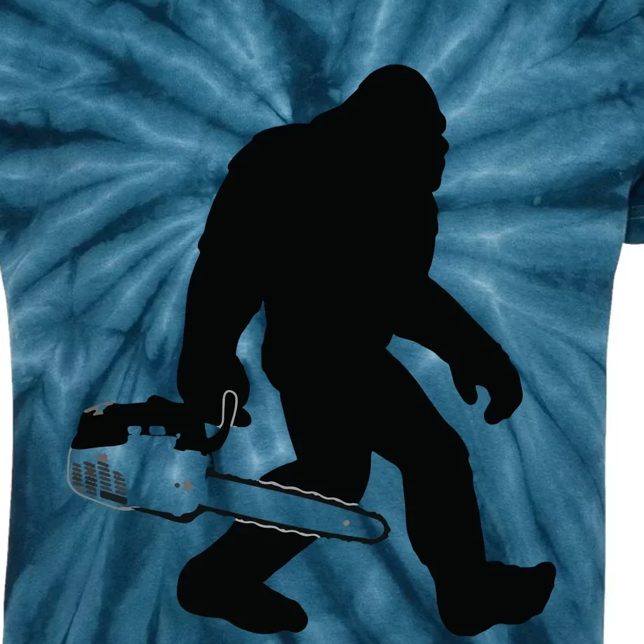 Lumberjack Bigfoot Chainsaw Sasquatch Logger Funny Kids Tie-Dye T-Shirt