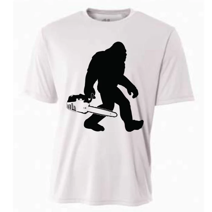 Lumberjack Bigfoot Chainsaw Sasquatch Logger Funny Cooling Performance Crew T-Shirt