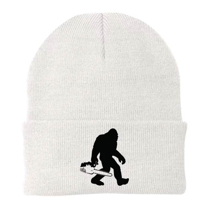 Lumberjack Bigfoot Chainsaw Sasquatch Logger Funny Knit Cap Winter Beanie