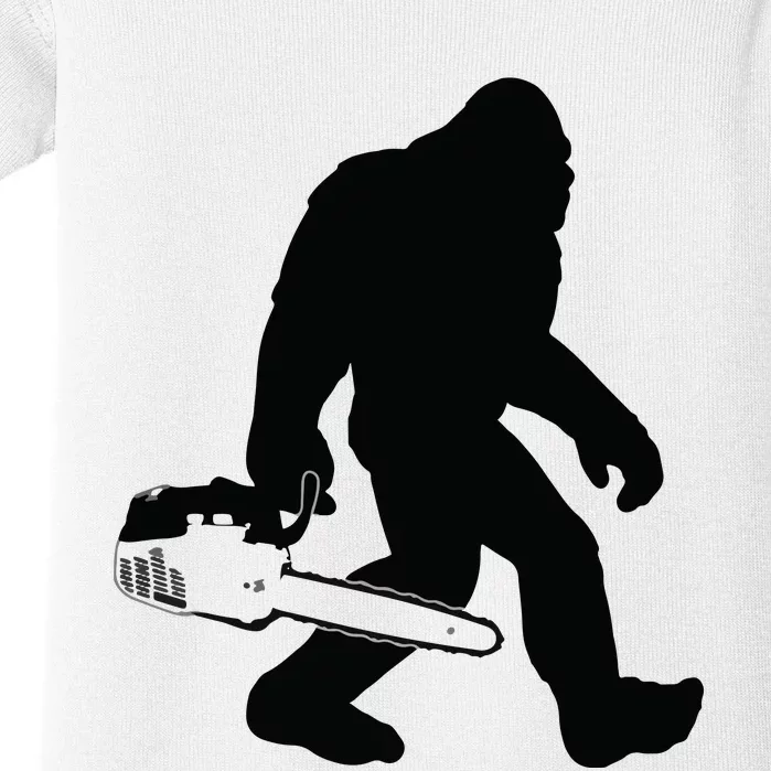 Lumberjack Bigfoot Chainsaw Sasquatch Logger Funny Baby Bodysuit