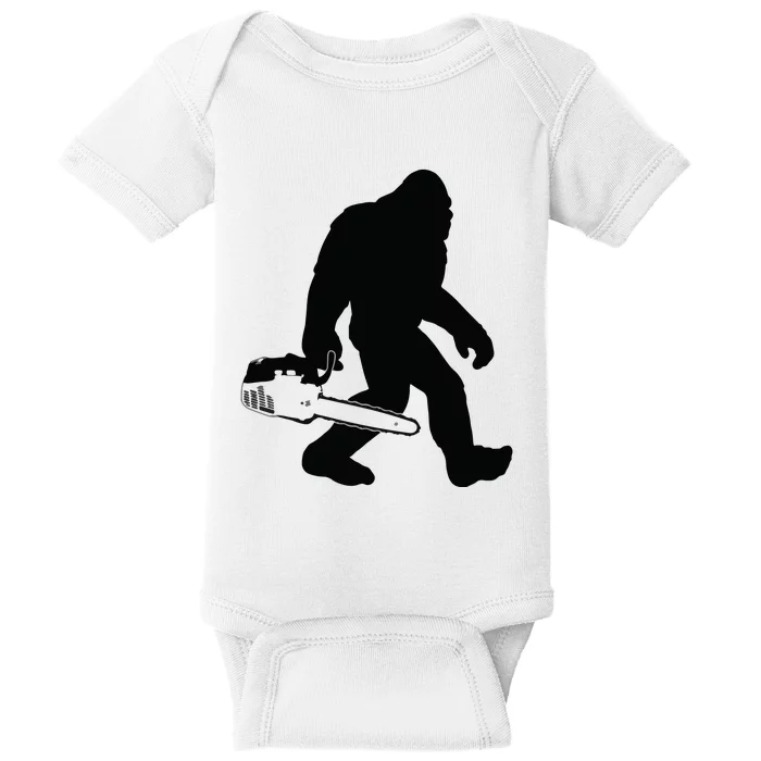 Lumberjack Bigfoot Chainsaw Sasquatch Logger Funny Baby Bodysuit