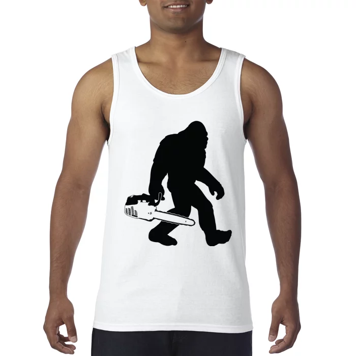 Lumberjack Bigfoot Chainsaw Sasquatch Logger Funny Tank Top