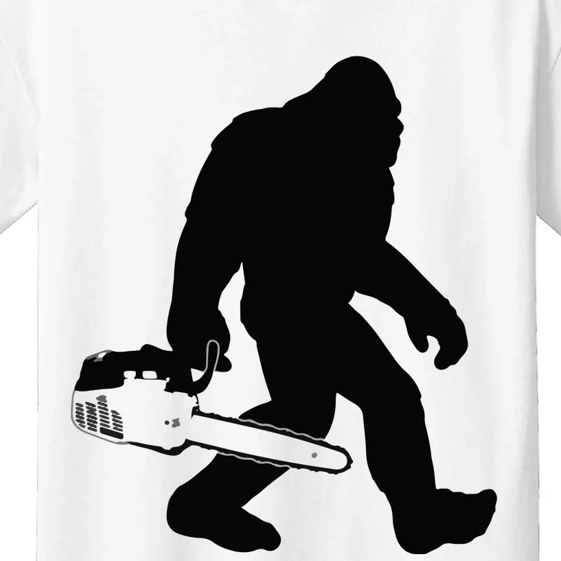 Lumberjack Bigfoot Chainsaw Sasquatch Logger Funny Kids T-Shirt