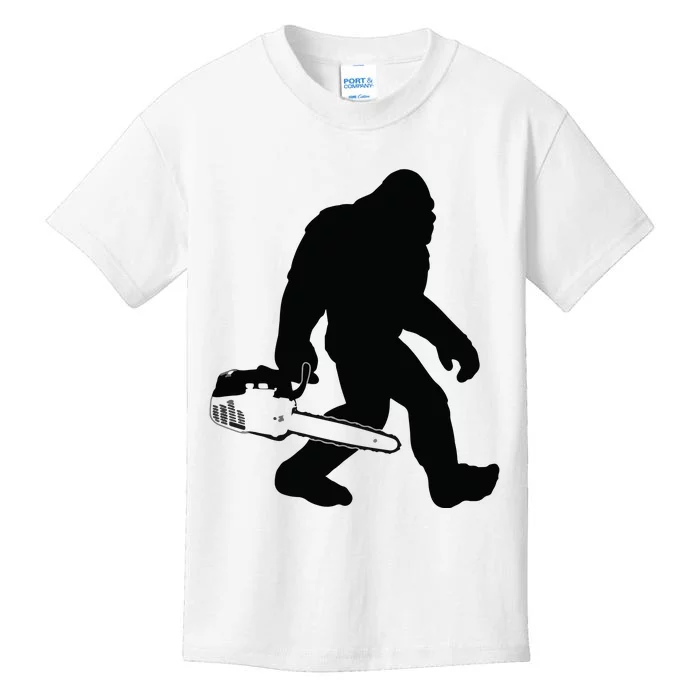 Lumberjack Bigfoot Chainsaw Sasquatch Logger Funny Kids T-Shirt