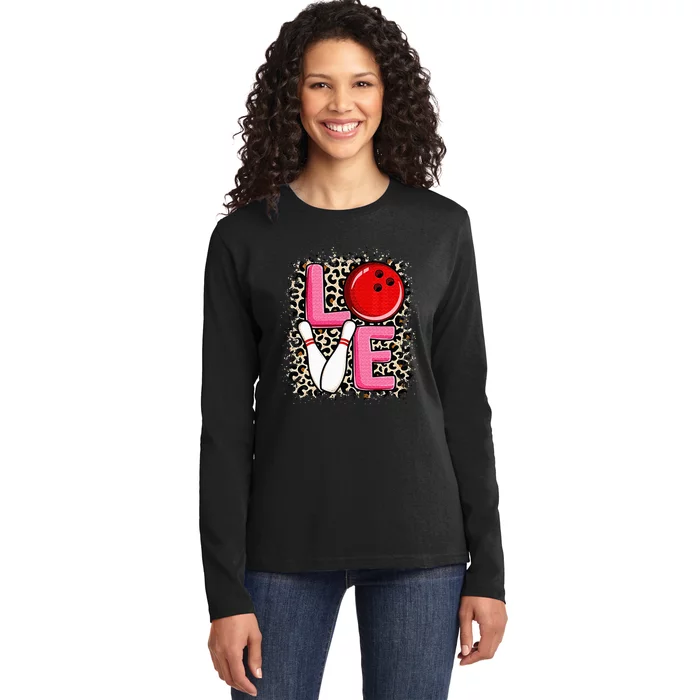 Love Bowling Cute Bowling Women Bowler Ladies Long Sleeve Shirt