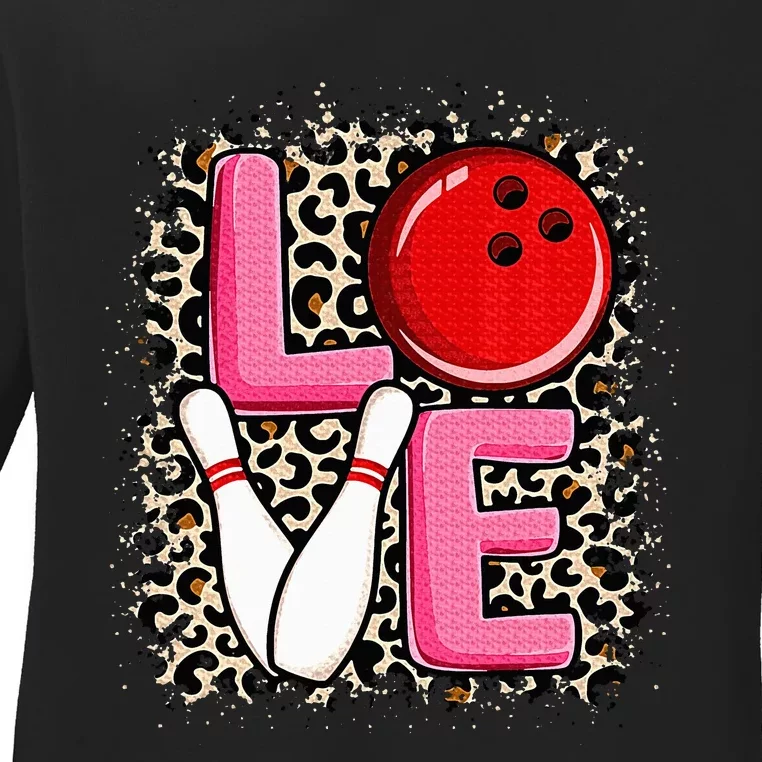 Love Bowling Cute Bowling Women Bowler Ladies Long Sleeve Shirt