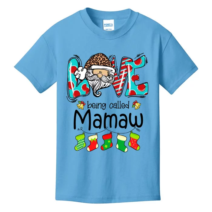 Love Being Called Mamaw Santa Claus Funny Christmas Gift Kids T-Shirt