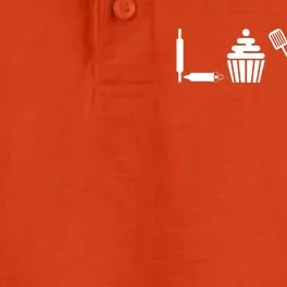 'Love' Baking Cupcake Gift For Bakers And Pastry Chefs Dry Zone Grid Performance Polo