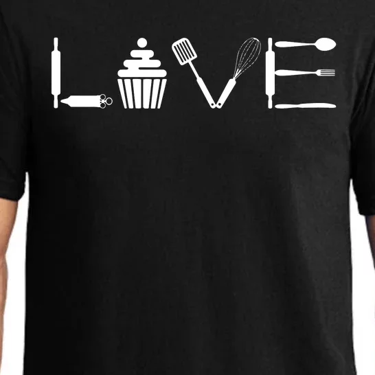 'Love' Baking Cupcake Gift For Bakers And Pastry Chefs Pajama Set