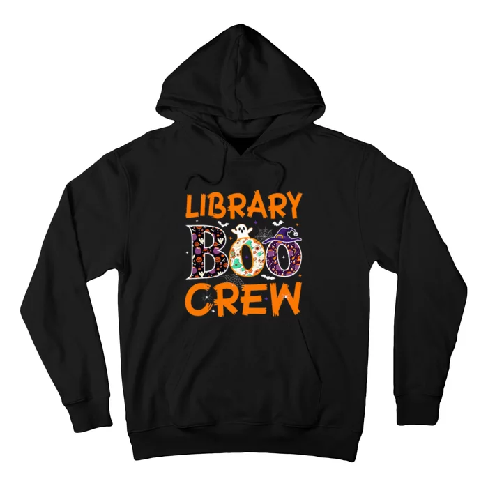 Library Boo Crew Book Lovers Funny Halloween Library Ghost Hoodie