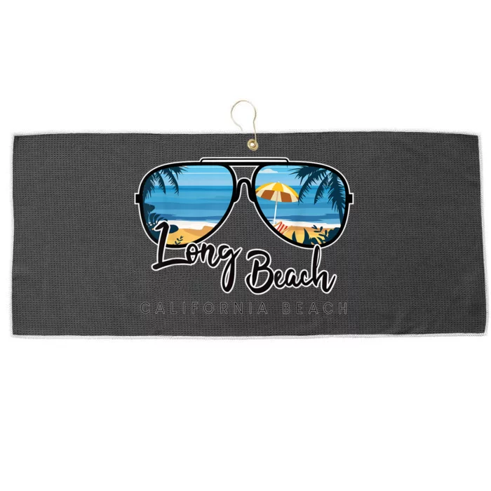 Long Beach California Palm Tree Sunglasses Souvenir Large Microfiber Waffle Golf Towel