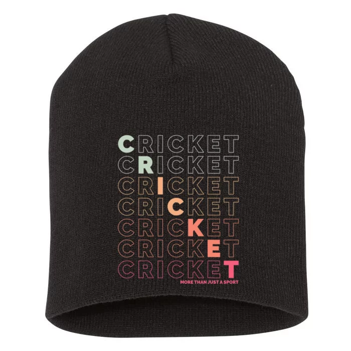 Love Being Cricket Player Sports Lover Team Coach Short Acrylic Beanie