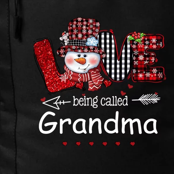 Love being called Grandma Snowman Christmas Red Plaid Xmas Daily Commute Backpack