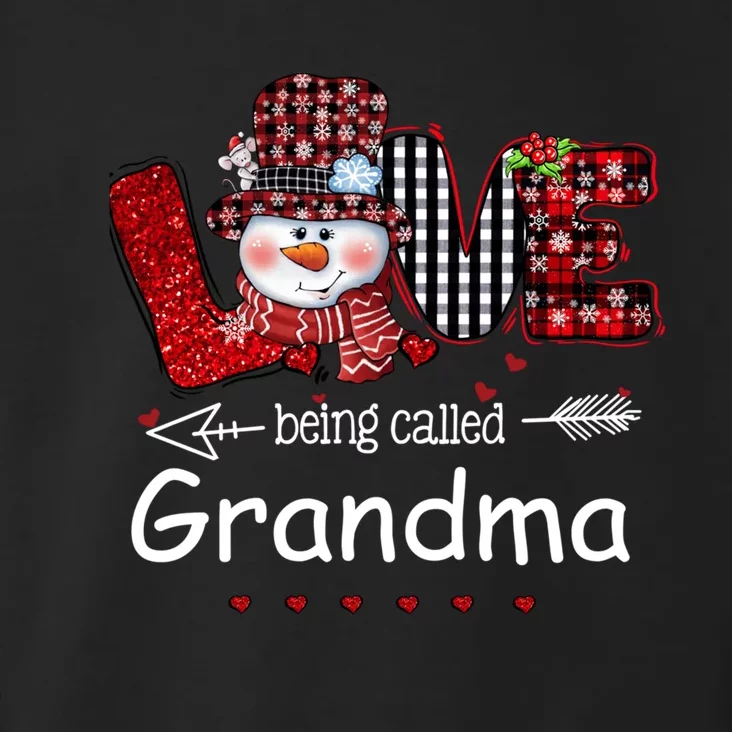 Love being called Grandma Snowman Christmas Red Plaid Xmas Toddler Hoodie