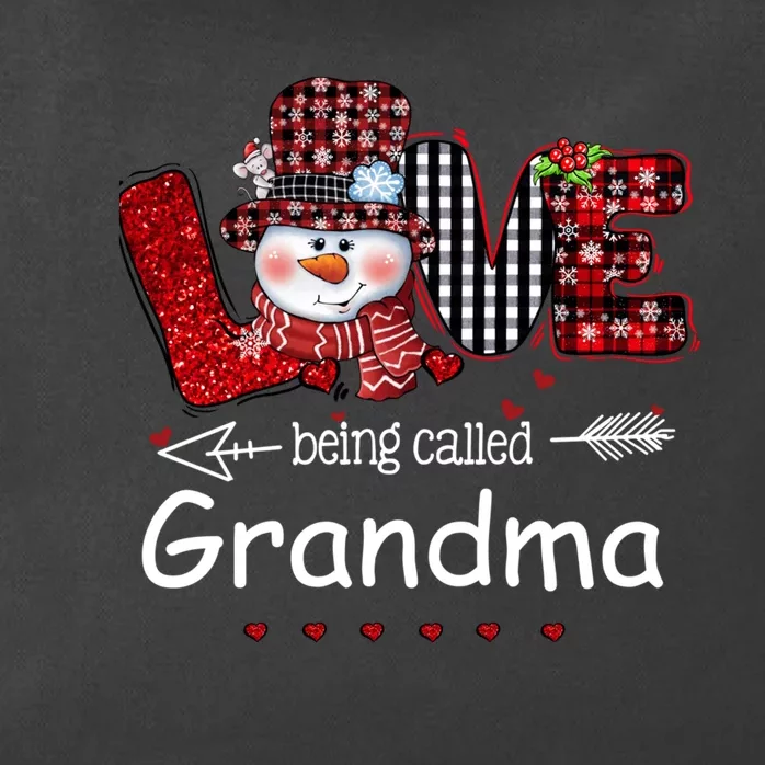 Love being called Grandma Snowman Christmas Red Plaid Xmas Zip Tote Bag