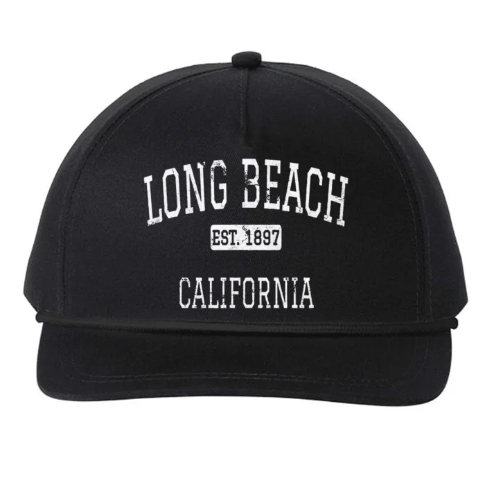 Long Beach California Ca Vintage Snapback Five-Panel Rope Hat