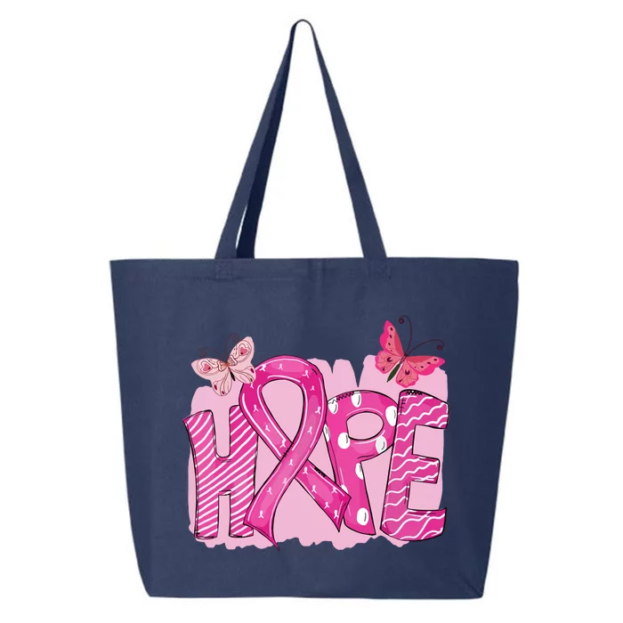 Leopard Breast Cancer Awareness Hope Pink Ribbon Sunflower Gift 25L Jumbo Tote