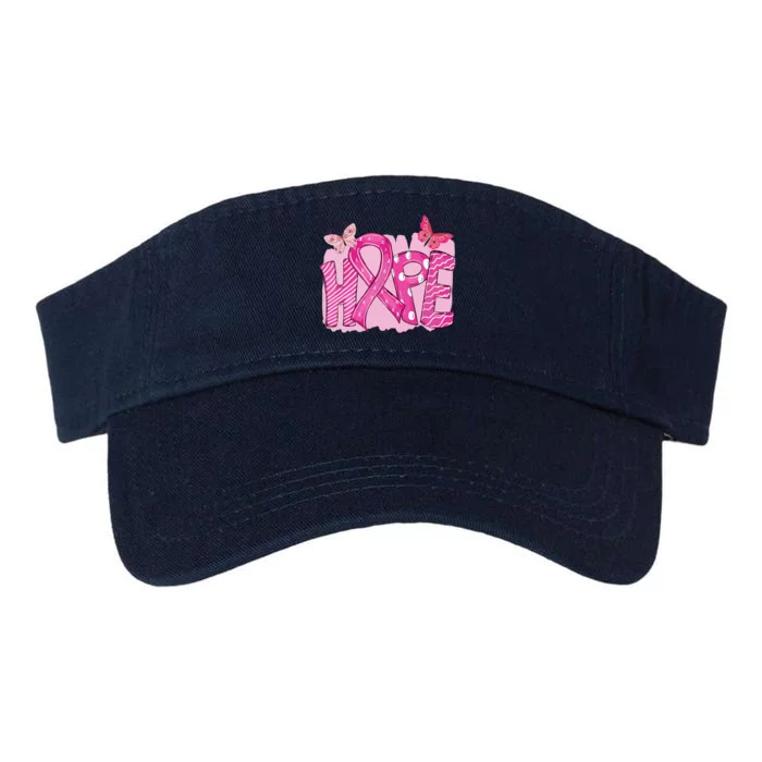 Leopard Breast Cancer Awareness Hope Pink Ribbon Sunflower Gift Valucap Bio-Washed Visor