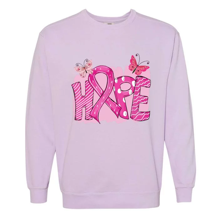 Leopard Breast Cancer Awareness Hope Pink Ribbon Sunflower Gift Garment-Dyed Sweatshirt