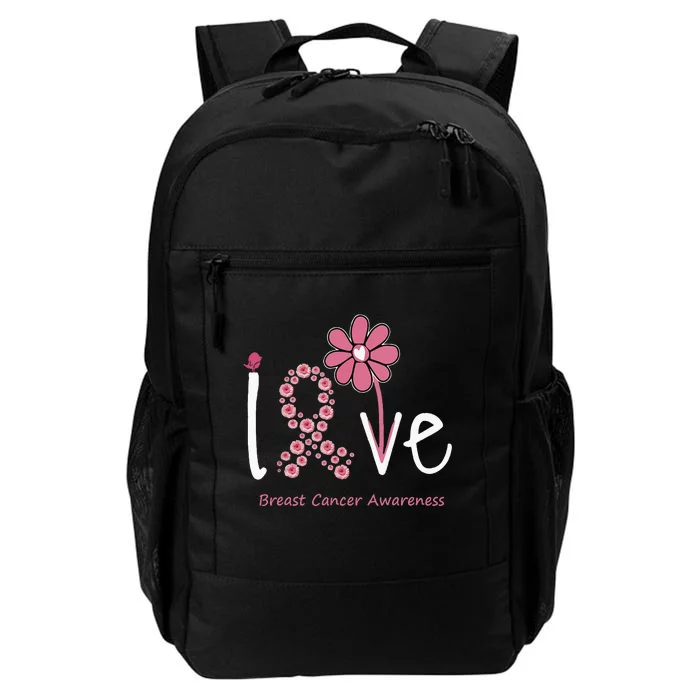 Love Breast Cancer P.I.N.K Ribbon Floral Daily Commute Backpack