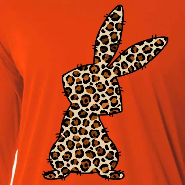 Leopard Bunny Cute Gift Cooling Performance Long Sleeve Crew