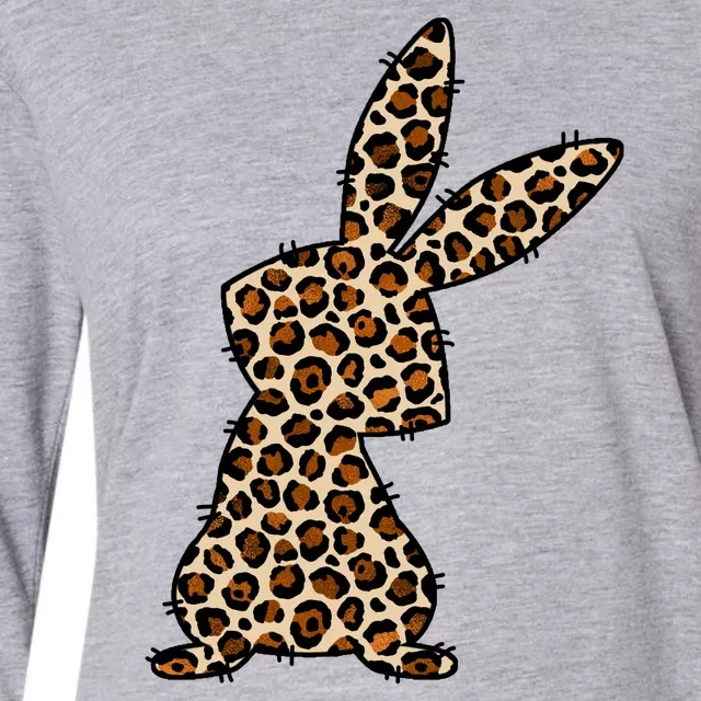 Leopard Bunny Cute Gift Womens Cotton Relaxed Long Sleeve T-Shirt