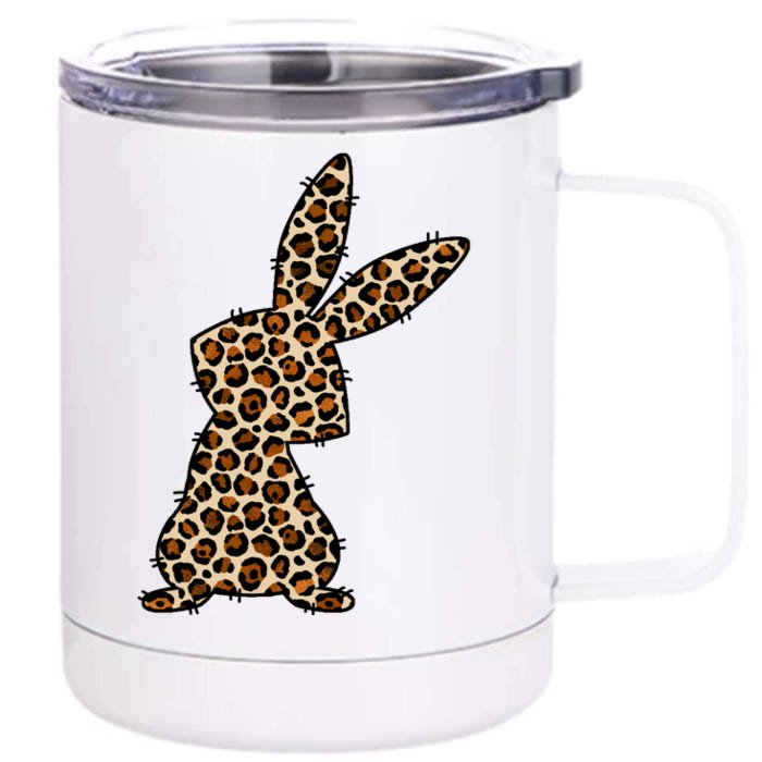 Leopard Bunny Cute Gift Front & Back 12oz Stainless Steel Tumbler Cup