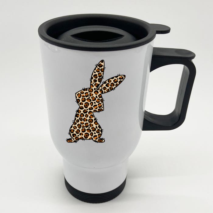 Leopard Bunny Cute Gift Front & Back Stainless Steel Travel Mug