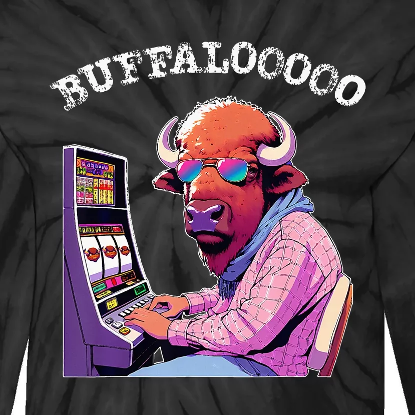 Lucky Buffalo Casino Slot Machine Buffalooooo Gambling Tie-Dye Long Sleeve Shirt