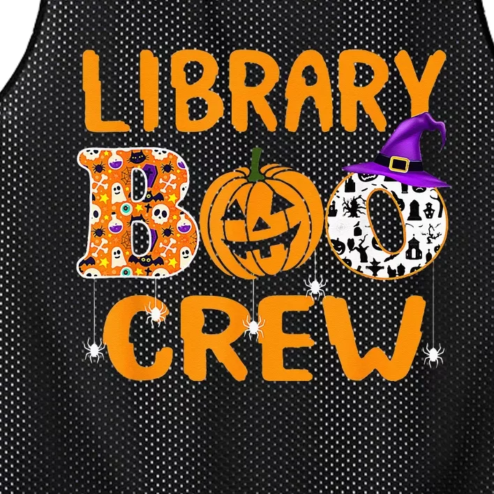 library boo crew school librarian halloween library book Mesh Reversible Basketball Jersey Tank