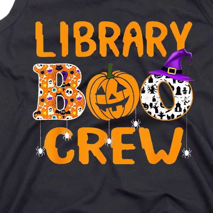 library boo crew school librarian halloween library book Tank Top