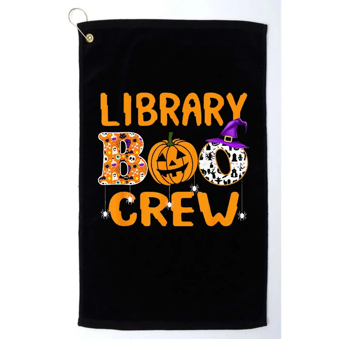 library boo crew school librarian halloween library book Platinum Collection Golf Towel