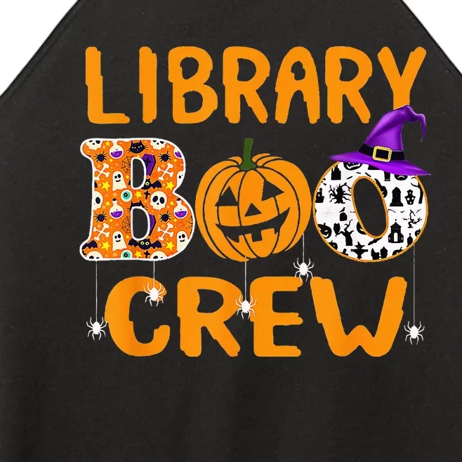 library boo crew school librarian halloween library book Women’s Perfect Tri Rocker Tank