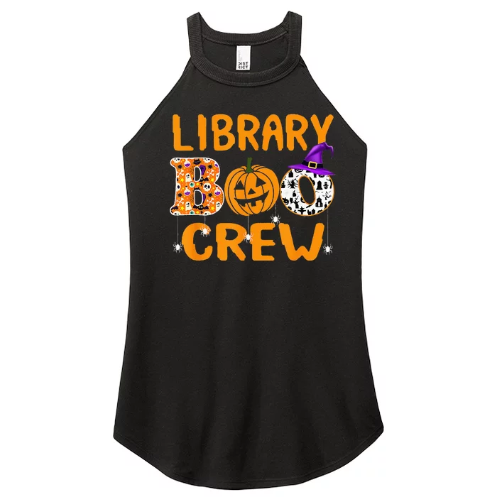 library boo crew school librarian halloween library book Women’s Perfect Tri Rocker Tank